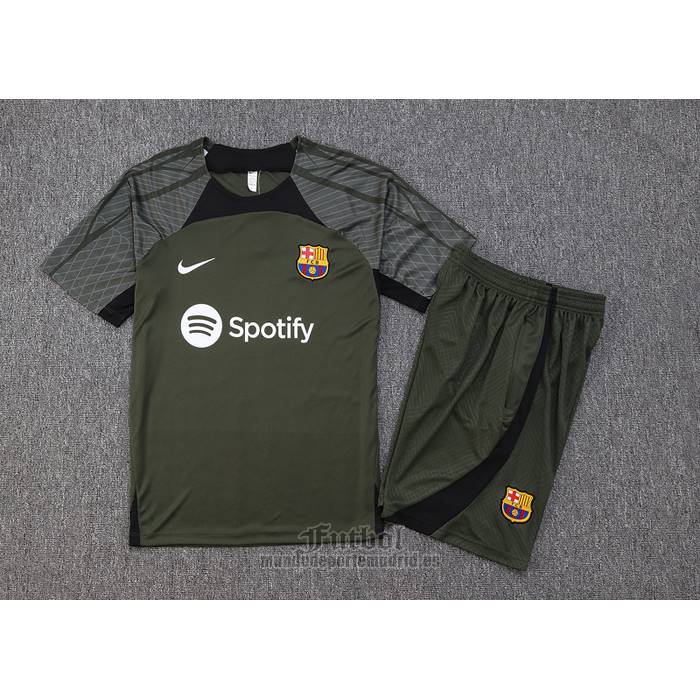 Chandal del Barcelona Manga Corta 2023-2024 Verde Oscuro - Pantalon Corto